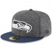 Men's Seattle Seahawks New Era Heather Gray/Navy 2018 NFL Sideline Home Graphite 59FIFTY Fitted Hat 3058418